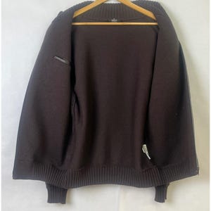 Germano Ghergo Italian Butter Soft Black Leather Jacket Woven Wool Sleeves 54 image 6