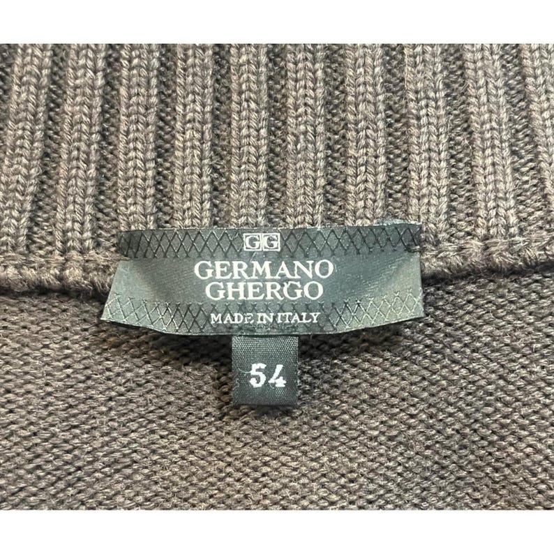 Germano Ghergo Italian Butter Soft Black Leather Jacket Woven Wool Sleeves 54 image 7