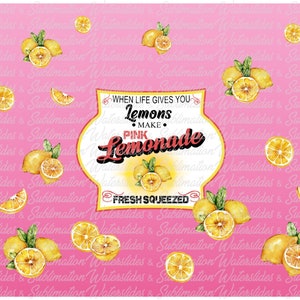 Download Tumbler Wrap Pink Lemonade Label 6911 Digital NO SVG | Etsy