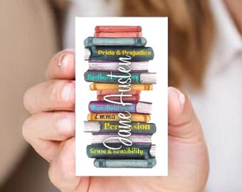 Klassieke literatuur sticker voor laptop Tumbler planner Jane Austen boekenclub sticker literair cadeau-idee voor boekenwurm bibliothecaris Engelse majoor