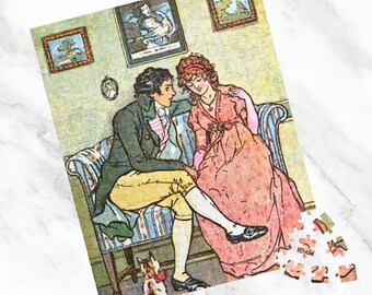Sense And Sensibility Puzzle Jane Austen Gift For Book Lover Classic Literature Game Book Club Activity Bookish Art Puzzle Teacher Gift Idea