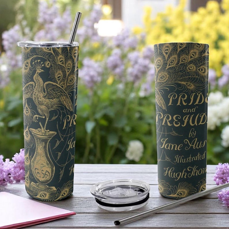 Pride and Prejudice Peacock Edition Jane Austen Tumbler
