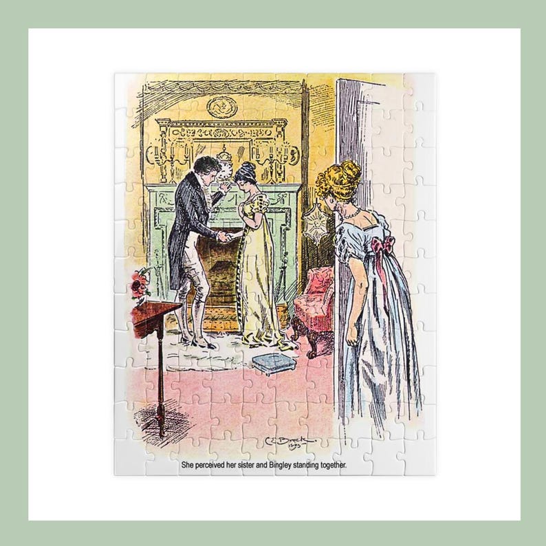 Jane Austen Puzzle Game For Bookish Gift Idea Pride And Prejudice Puzzle English Literature Lover Classic Romance Gift Book Club Activity image 3