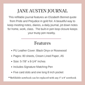 Book Lover Journal Gift Jane Austen Pride And Prejudice Bookish Gifts For Woman Book Club Gifts For Readers Journaling For Mom Gift Ideas image 5
