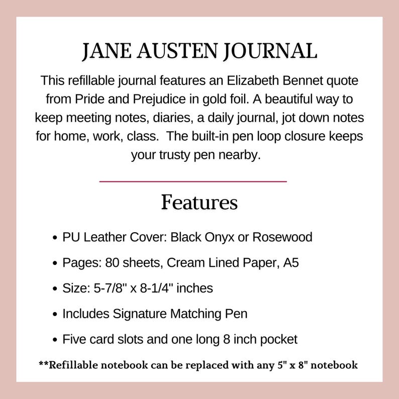 Book Lover Journal Gift Jane Austen Pride And Prejudice Bookish Gifts For Woman Book Club Gifts For Readers Journaling For Mom Gift Ideas image 5