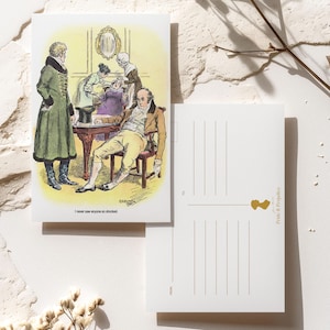 Pride And Prejudice Postcard Jane Austen Gift For Literary Art Fan Gift Idea Book Club Host Idea Bookworm Gift Regency Era Fan Art Print
