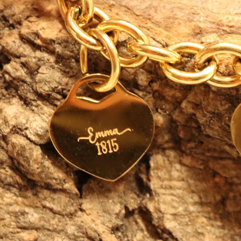 Heart Charm Bracelet Jane Austen Gold Charm Bracelet Book Lover Jewelry Gift For Her Classic Literature Fan Pride And Prejudice Accessory image 2
