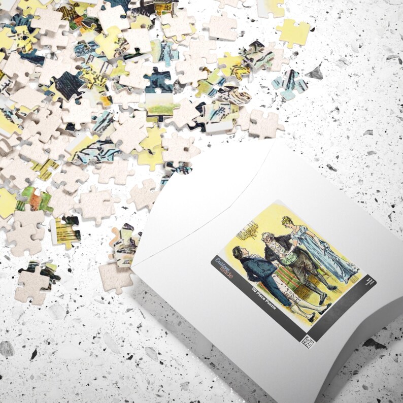 Pride And Prejudice Puzzle Game For Jane Austen Fan Gift Literary Scene Art Book Lover Puzzle Classic Romance Gift For Reader English Novel image 2