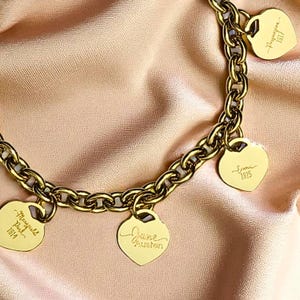 Heart Charm Bracelet Jane Austen Gold Charm Bracelet Book Lover Jewelry Gift For Her Classic Literature Fan Pride And Prejudice Accessory No