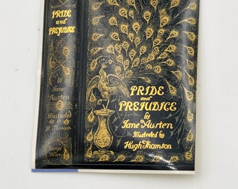 Jane Austen Pride and Prejudice 1894 Peacock Edition Glossy Gold Foil Sticker | Laptop Sticker | Book Sticker | Planner Sticker