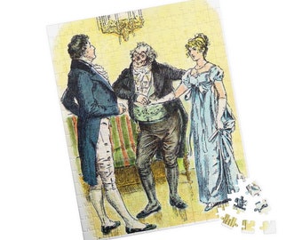 Pride And Prejudice Puzzle Game For Jane Austen Fan Gift Literary Scene Art Book Lover Puzzle Classic Romance Gift For Reader English Novel