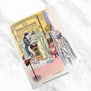 Jane Austen Puzzle Game For Bookish Gift Idea Pride And Prejudice Puzzle English Literature Lover Classic Romance Gift Book Club Activity 110 pcs (Vertical)
