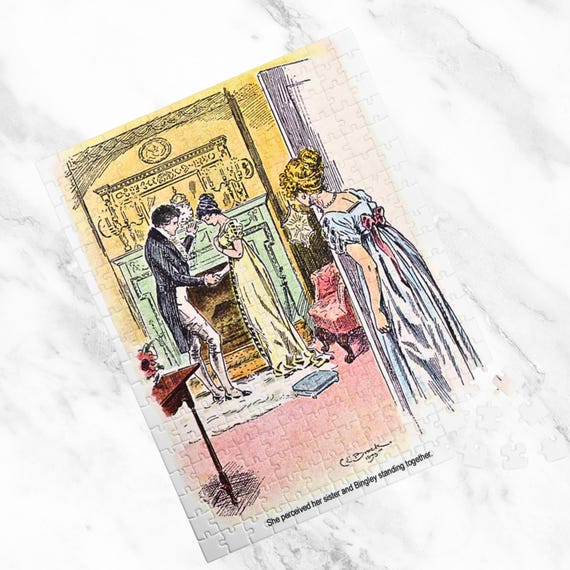 Jane Austen Puzzle Game For Bookish Gift Idea Pride And Prejudice Puzzle English Literature Lover Classic Romance Gift Book Club Activity
