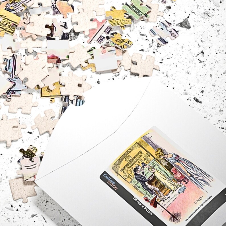 Jane Austen Puzzle Game For Bookish Gift Idea Pride And Prejudice Puzzle English Literature Lover Classic Romance Gift Book Club Activity 252 pcs (Vertical)