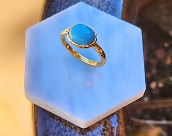 Jane Austen Inspired Replica Turquoise Ring with 1775 Engraving