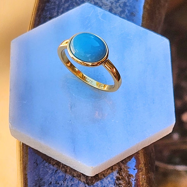 Jane Austen Inspired Replica Turquoise Ring with 1775 Engraving