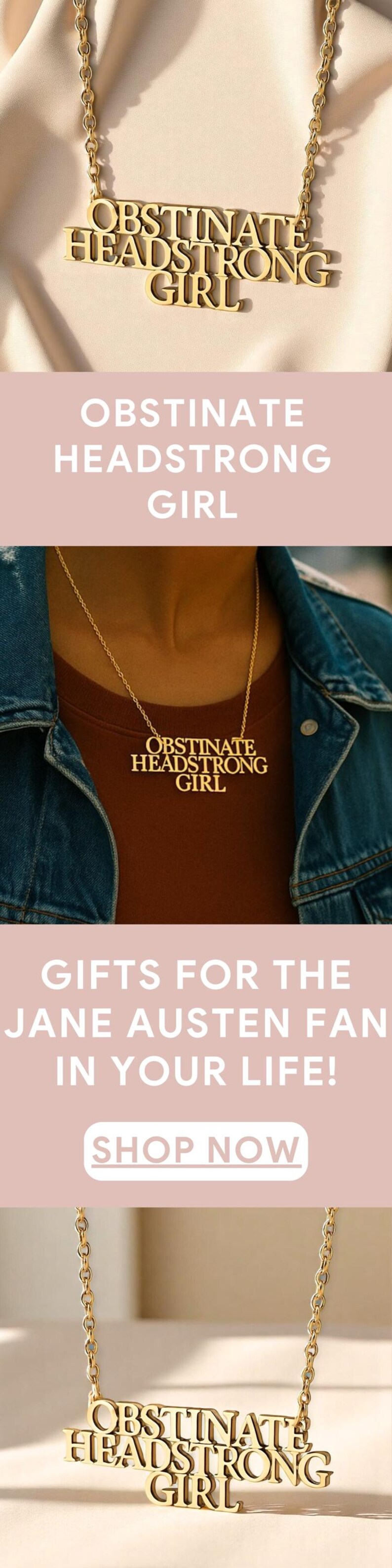 Jane Austen cadeau eigenzinnig eigenzinnig meisje ketting voor boekenliefhebbers sieraden citaten Pride And Prejudice fan aanwezig idee moeder verjaardagscadeau afbeelding 10