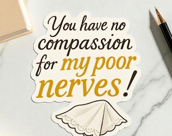 Pride and Prejudice sticker mat leesgrage sticker voor lezers Jane Austen fan cadeau voor haar waterdichte vinyl sticker literaire laptop sticker