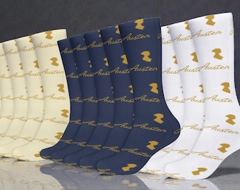 Jane Austen Literary Gift For Book Lovers Novelty Socks (Pack of 5 - Same Pattern)