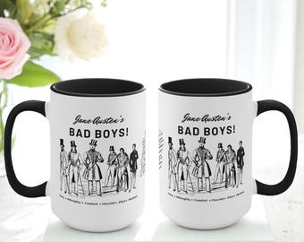 Jane Austen Mug Gift For Jane Austen Fan Mug Literary Gift Idea For Mom Bookworm Gift Idea For Book Lover Mug Bad Boy Mug Literary Villain