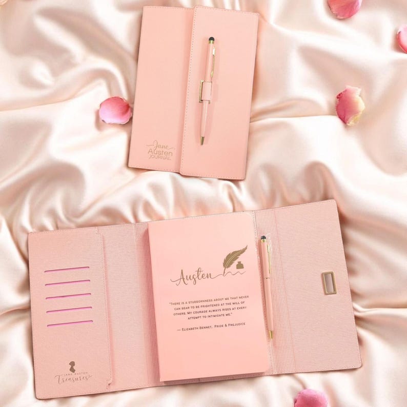 jane austen journal notebook refillable with pen