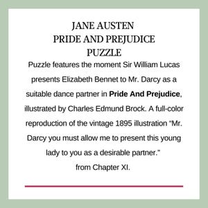 Pride And Prejudice Puzzle Game For Jane Austen Fan Gift Literary Scene Art Book Lover Puzzle Classic Romance Gift For Reader English Novel image 4