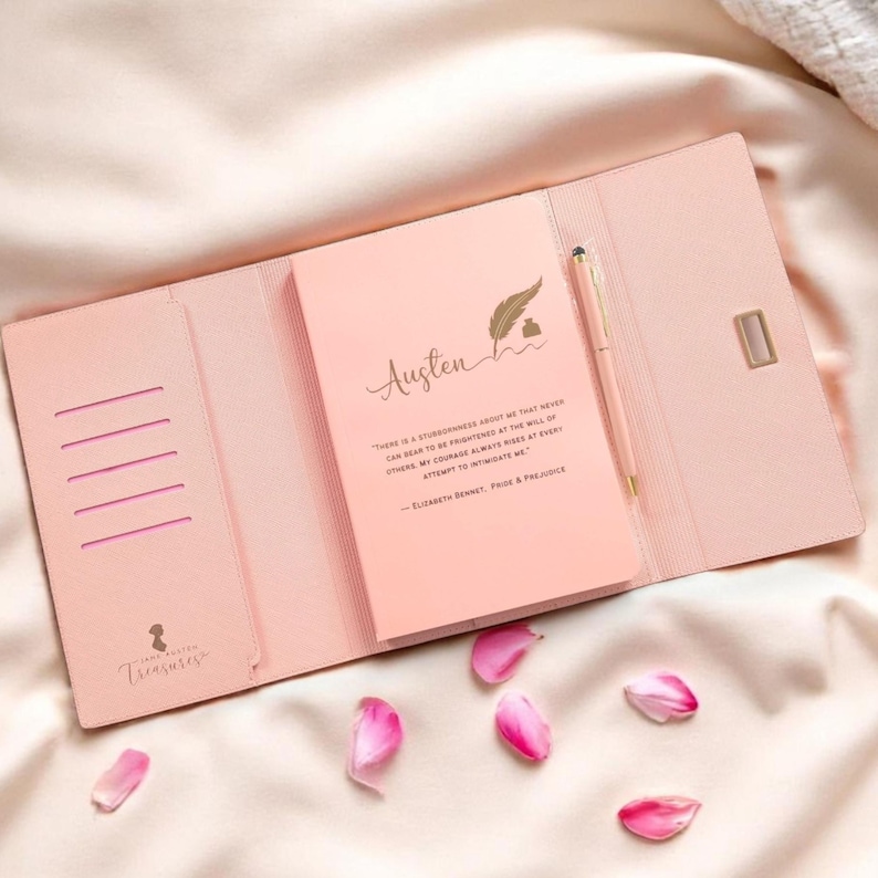 jane austen journal notebook refillable with pen