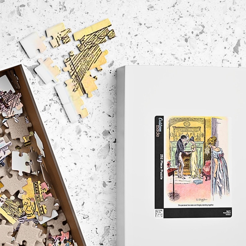 Jane Austen Puzzle Game For Bookish Gift Idea Pride And Prejudice Puzzle English Literature Lover Classic Romance Gift Book Club Activity image 2