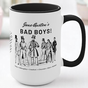 Tazza Jane Austen, regalo per fan di Jane Austen, idea regalo letteraria per mamma, idea regalo per amante dei libri, tazza da cattivo ragazzo, tazza da cattivo letterario immagine 2
