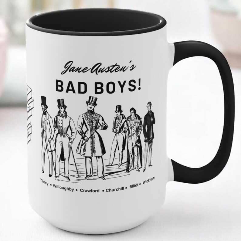 Tazza Jane Austen, regalo per fan di Jane Austen, idea regalo letteraria per mamma, idea regalo per amante dei libri, tazza da cattivo ragazzo, tazza da cattivo letterario immagine 2