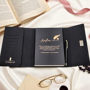 jane austen journal notebook refillable with pen
