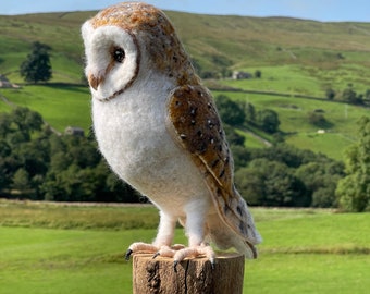 Barn Owl Felt Sculpture
