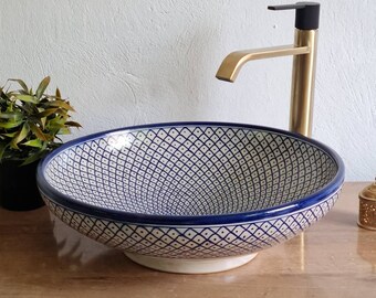 Mid Century Modern Bathroom Vessel Sink - Fish Scales Design