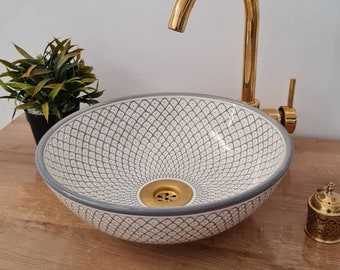 Grey Fish Scales Bathroom Vessel Sink