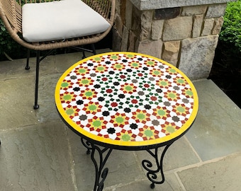 CUSTOMIZABLE Mosaic Table - Patio Coffee Table - Custom Your Table's Colors And Height