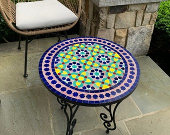 Purple & Blue Mosaic Table - Outdoor Coffee Table