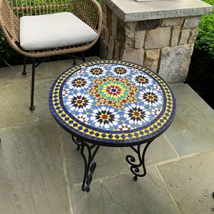 Small mosaic garden table sales