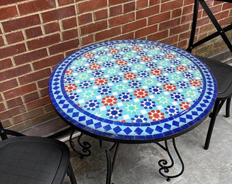 Outdoor Mosaic Table - Crafted Mosaic Table - Mid Century Mosaic Table - Handmade Coffee Table