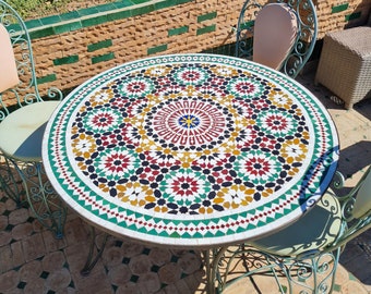 Mid Century Mosaic Table - Handcrafted Mosaic Table Art