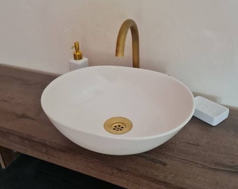 Custom 12"x10" Oval Vessel Sink, Bathroom Washbasin