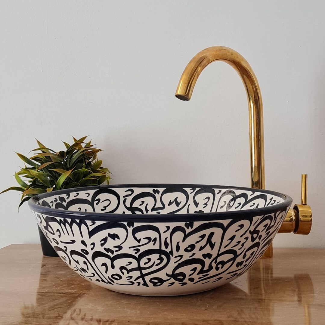 Mid Century Modern Bowl Sink Bathroom Vessel Washbasin Arabic