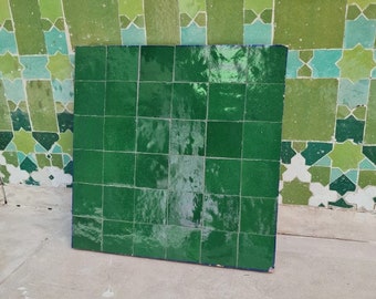 11 sql Emerald Green Brick Tiles Individual Floor tiles 50 x 50mm