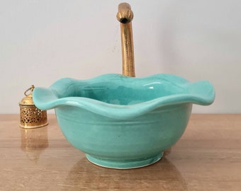 WAVY Turquoise Bathroom Vessel Sink