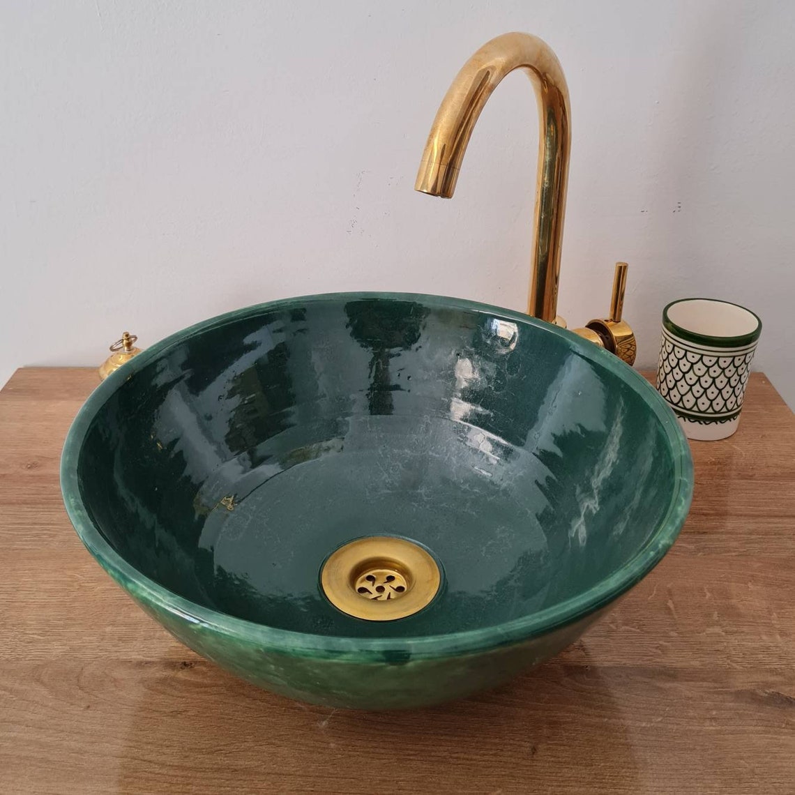 Emerald Green Bathroom Sink ZITI Rustic Washbasin - Etsy