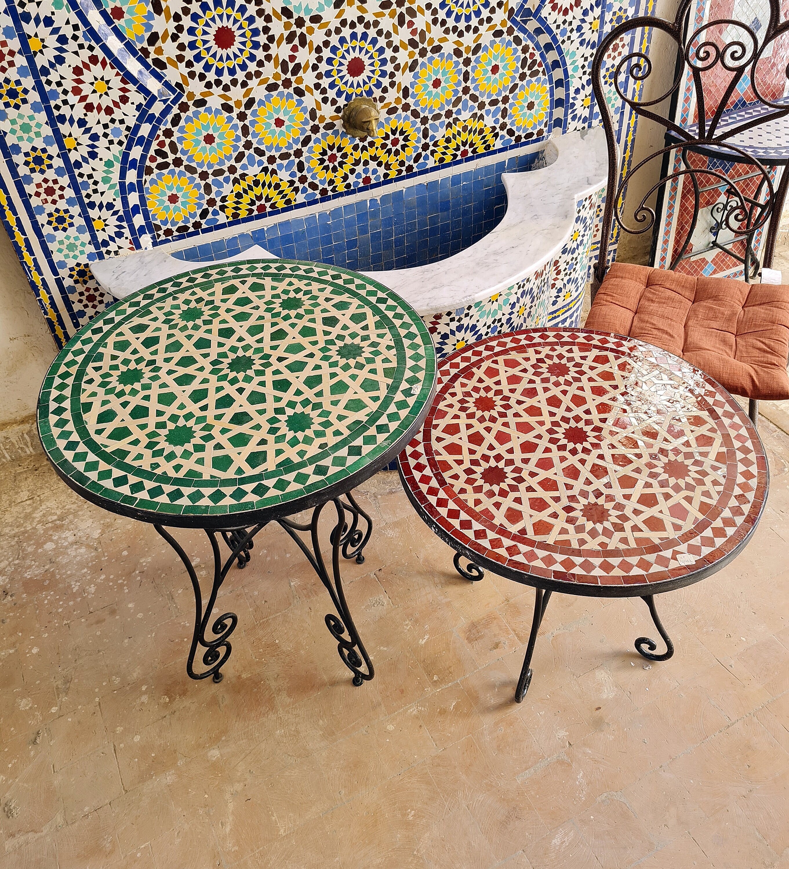 Living accents melrose round mosaic stone bistro table deals