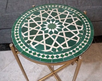 Accent Mosaic Table - Custom Your Height and Colors - Mid Century Modern Patio Table - Handmade Coffee Table For Outdoor & Indoor