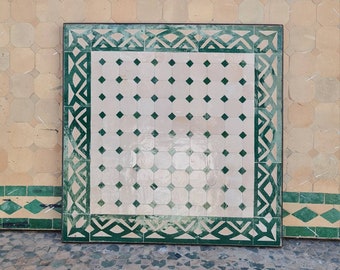 Square Mosaic Table - Handmade Zellige Coffee Table For Outdoor