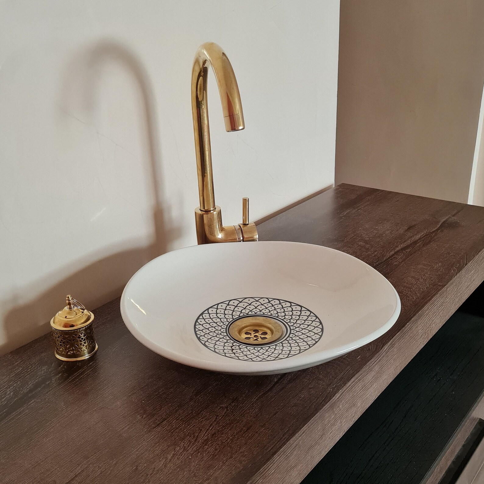 Minimalist Handpainted Ceramic Vessel Sink Handmade Etsy