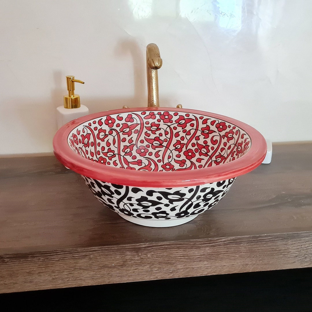 Lavabo de baño moderno Bicolor Century Grenade Boho - Etsy España