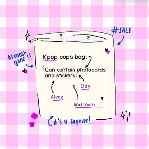 Oups sacs K-POP - BTS, Enhypen, Ateez, IVE, Itzy, Straykids, etc.